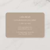 Monogramm, minimalistisches beigefarbenes Geschäft Visitenkarte (Rückseite)