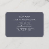Monogramm, minimalistisches blaugraues Geschäft Visitenkarte (Rückseite)