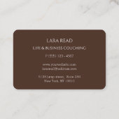 monogramm, minimalistisches dunkelbraunes Geschäft Visitenkarte (Rückseite)