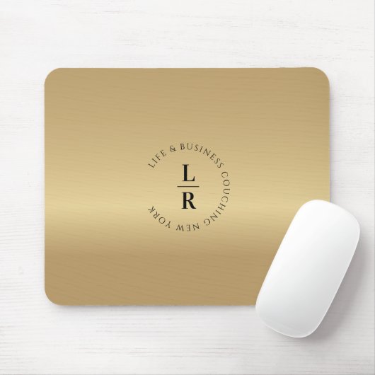 Monogramm, minimalistisches Gold (Imitat) Mousepad (Mit Mouse)