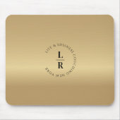 Monogramm, minimalistisches Gold (Imitat) Mousepad (Vorne)