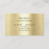 Monogramm, minimalistisches Gold schwarz b Visitenkarte (Rückseite)