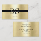 Monogramm, minimalistisches Gold schwarz b Visitenkarte (Vorne/Hinten)