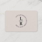 Monogramm, minimalistisches Graubeige Visitenkarte (Vorderseite)