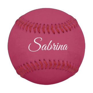 Monogramm minimalistisches Kirschrosarot Baseball
