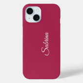Monogramm minimalistisches Kirschrosarot Case-Mate iPhone Hülle (Rückseite)