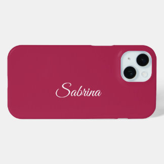 Monogramm minimalistisches Kirschrosarot Case-Mate iPhone Hülle