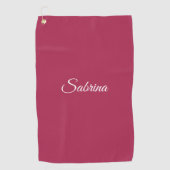 Monogramm minimalistisches Kirschrosarot Golfhandtuch (Vorderseite)