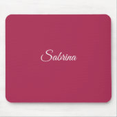 Monogramm minimalistisches Kirschrosarot Mousepad (Vorne)