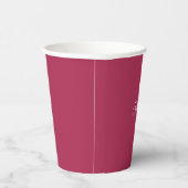 Monogramm minimalistisches Kirschrosarot Pappbecher (Rechts)