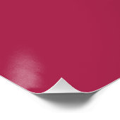 Monogramm minimalistisches Kirschrosarot Poster (Ecke)