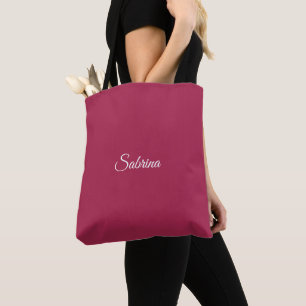 Monogramm minimalistisches Kirschrosarot Tasche