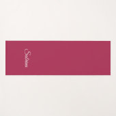 Monogramm minimalistisches Kirschrosarot Yogamatte (Vorderseite (Horizontal))