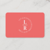 Monogramm, minimalistisches Korallengeschäft Visitenkarte (Vorderseite)