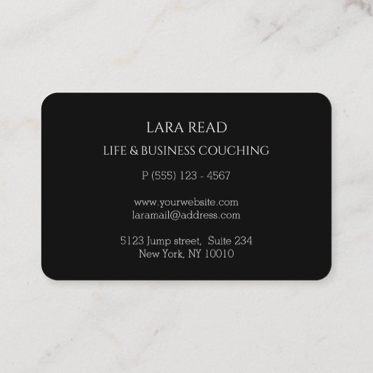 Monogramm, minimalistisches Schwarzweißgeschäft Visitenkarte (Rückseite)