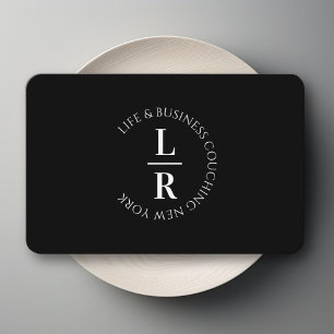Monogramm, minimalistisches Schwarzweißgeschäft Visitenkarte