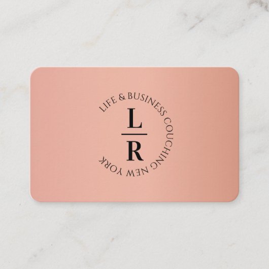 Monogramm, Minimum Kupfergoldengeschäft Visitenkarte (Vorderseite)