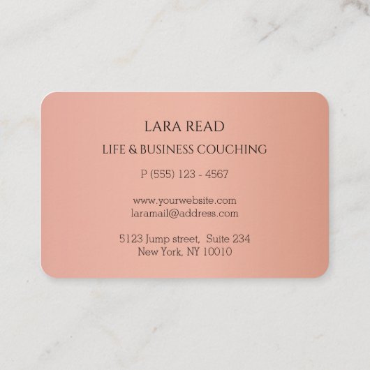 Monogramm, Minimum Kupfergoldengeschäft Visitenkarte (Rückseite)