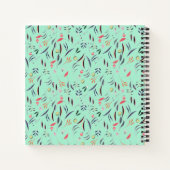 Monogramm | Mint Green | Floral | GRATITUDE JOURNA Notizblock (Rückseite)