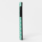Monogramm Minze und Graues Quatrefolienmuster Case-Mate iPhone Hülle (Hinten/Links)
