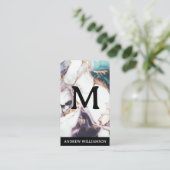 Monogramm | Mischmarmor | Lux Visitenkarte (Stehend Vorderseite)