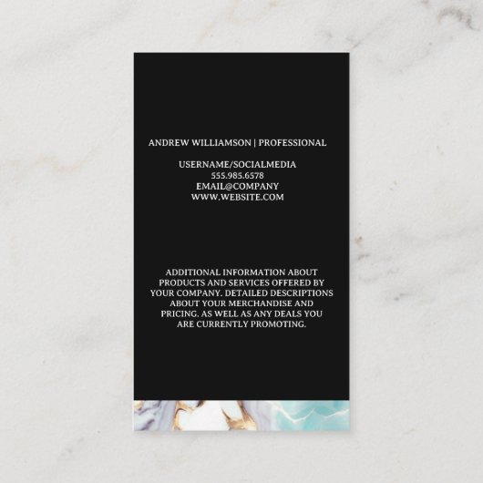 Monogramm | Mischmarmor | Lux Visitenkarte (Rückseite)