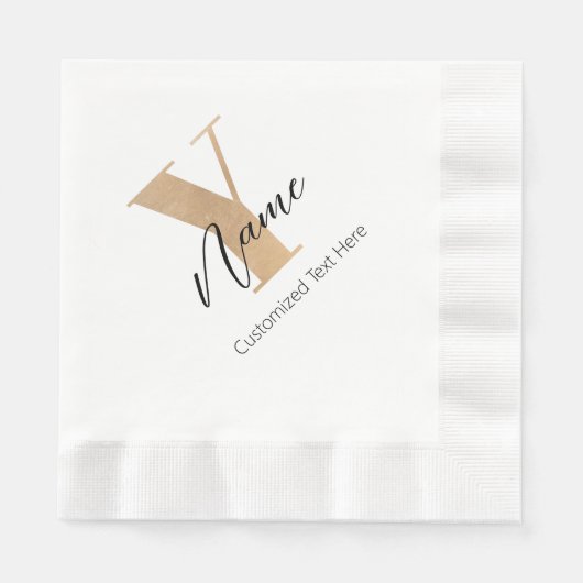 Monogramm mit Anfangsbuchstabe Y und personalisier Serviette (Vorderseite)