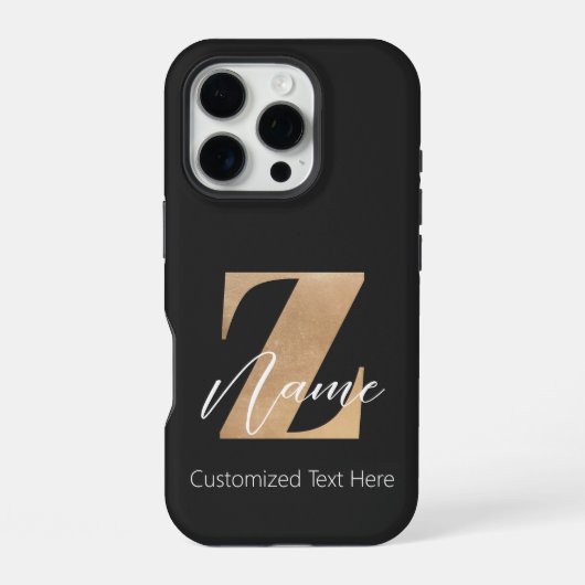 Monogramm mit Anfangsbuchstabe Z und individuellem iPhone Hülle (Rückseite)