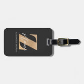 Monogramm mit Anfangsbuchstabe Z und personalisier Gepäckanhänger (Vorderseite horizontal)