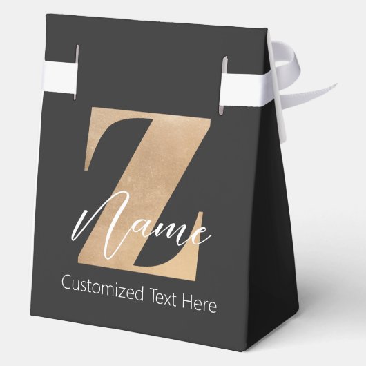 Monogramm mit Anfangsbuchstabe Z und personalisier Geschenkschachtel (Rückseite)