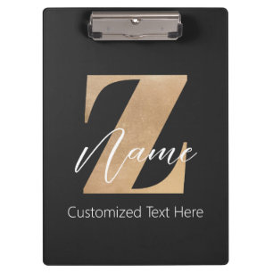 Monogramm mit Anfangsbuchstabe Z und personalisier Klemmbrett