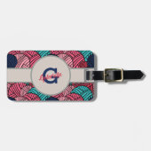 Monogramm mit Bällen des Strickgarnes - Reise Gepäckanhänger (Vorderseite horizontal)