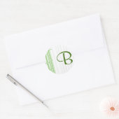 Monogramm mit Bamboo-Hintergrund - Buchstabe B Runder Aufkleber (Umschlag)