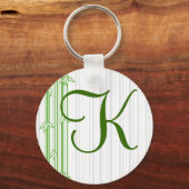 Monogramm mit Bamboo-Hintergrund - Buchstabe K Schlüsselanhänger (Vorderseite)