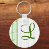 Monogramm mit Bamboo-Hintergrund - Buchstabe L Schlüsselanhänger (Vorderseite)