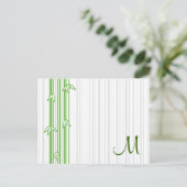 Monogramm mit Bamboo-Hintergrund - Buchstabe M Postkarte (Stehend Vorderseite)
