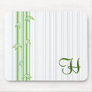 Monogramm mit Bambushintergrund - Buchstabe H Mousepad