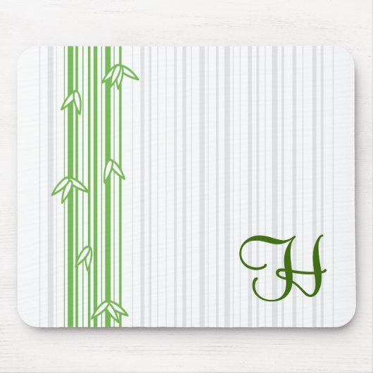 Monogramm mit Bambushintergrund - Buchstabe H Mousepad (Vorne)
