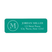 Monogramm mit bearbeitbarer Farbadresse für runde  (Vorne)