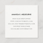 Monogramm mit Beleuchtungselementen Quadratische Visitenkarte (Rückseite)