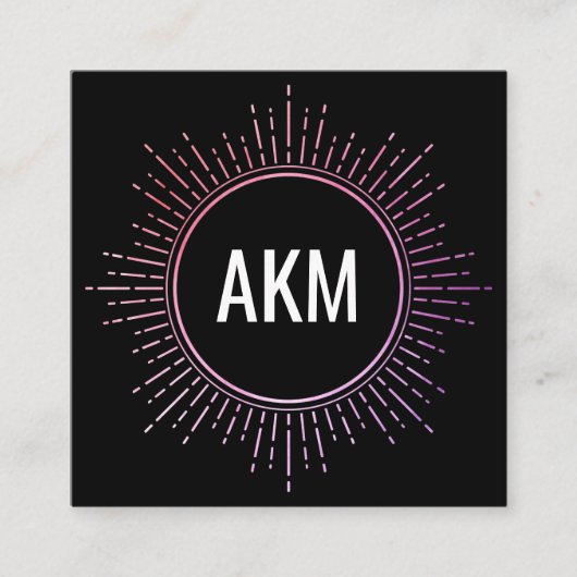 Monogramm mit Beleuchtungselementen Quadratische Visitenkarte (Vorderseite)
