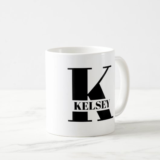 Monogramm mit Bibelverse Kaffeepause Tasse (VorderseiteRechts)