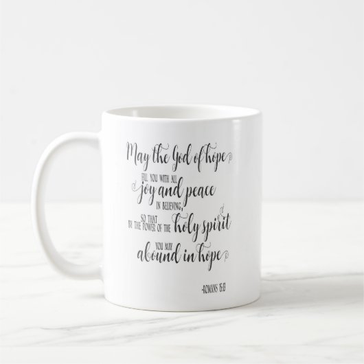 Monogramm mit Bibelverse Kaffeepause Tasse (Links)