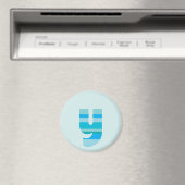 Monogramm mit blauem Streifen - Buchstabe Y Magnet (In Situ (Geschirrspüler))