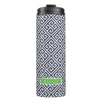 Monogramm mit blauem und grünem griechischen Schlü