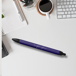 Monogramm mit blauer und weißer Bezeichnung Kugelschreiber