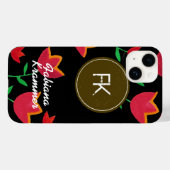 Monogramm mit Blume Case-Mate iPhone Hülle (Rückseite (Horizontal))