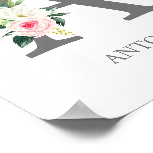 Monogramm mit Buchstabe A, Erstdrucke Poster (Ecke)