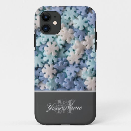 Monogramm mit bunten Zuckerschneeflocken! Case-Mate iPhone Hülle (Rückseite)
