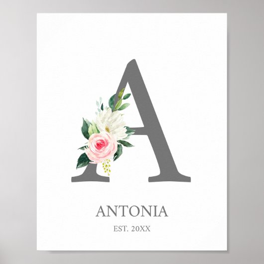 Monogramm mit dem Buchstaben A, Anfangsbuchstaben- Poster (Vorne)